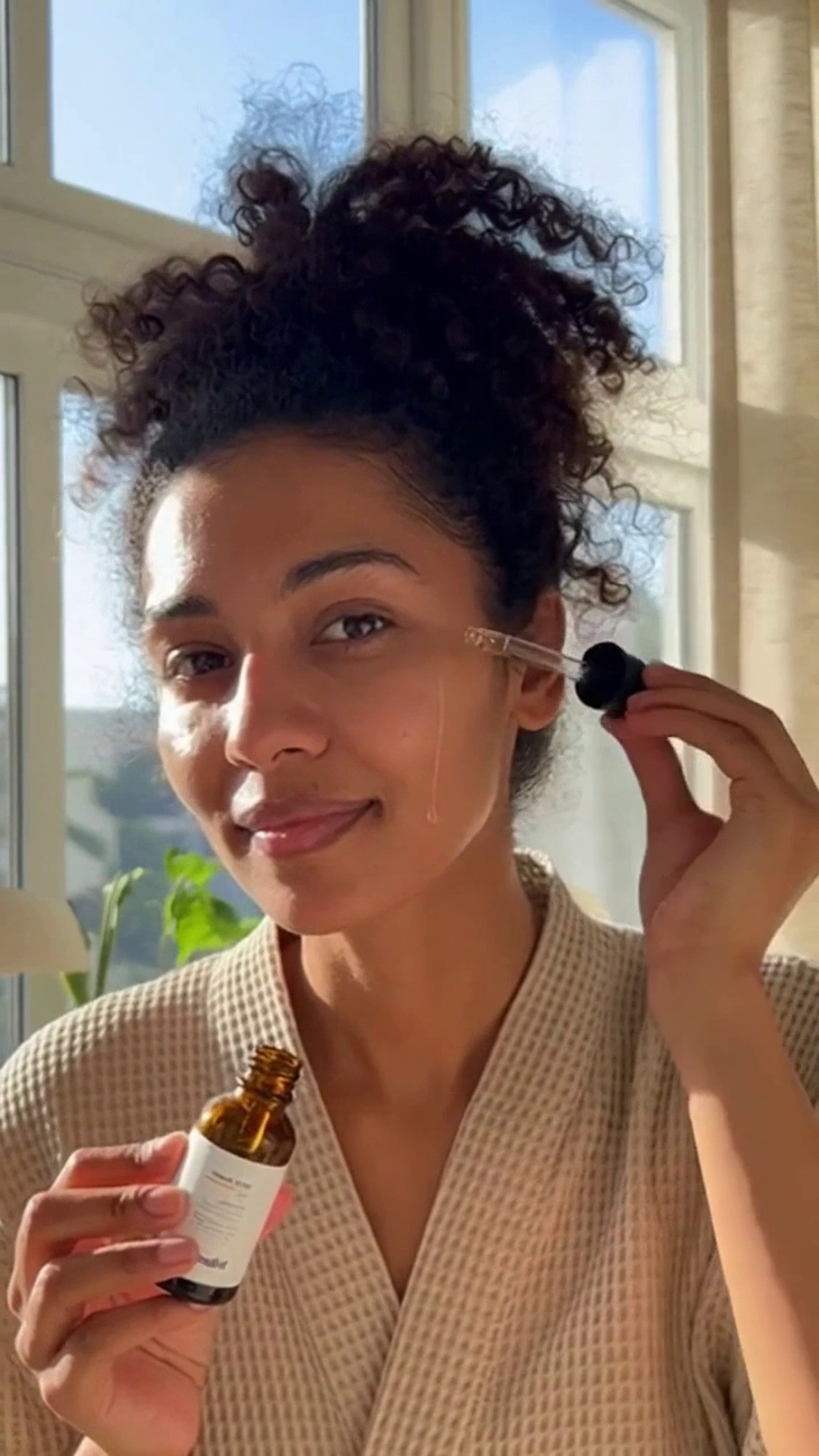 Minimalist skincare product demonstration variant